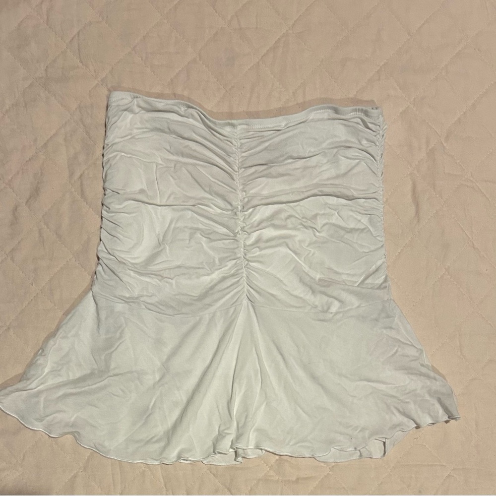 Ruched Strapless Top in Light Cream